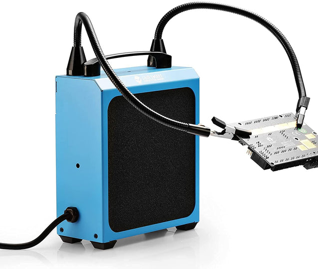 SainSmart はんだ吸煙器 可動式溶接フーム付き ハンダ吸引器、  4PCS活性炭フィルター付き 強吸引 低ノイズ