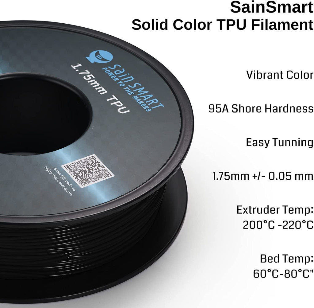 COLIDO Q7 3D-C FIL TPU-F D1.75 WH 500GAMZ COLIDO Q7 3D-C FIL TPU-F D1.75 BLU 500G(AMZ) 黒色、柔軟なTPU