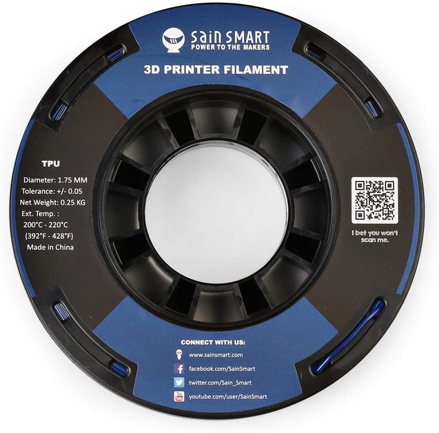 サインスマート(SainSmart)小さなスプール1.75mm TPUフレキシブル3Dフィラメント250g / 0.55lb、寸法精度±0.05mm、ショア95A、ラクシー・ブルー