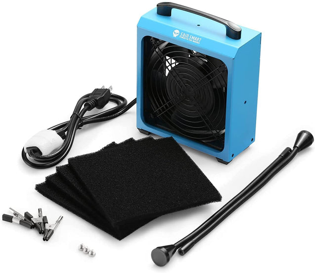 SainSmart はんだ吸煙器 可動式溶接フーム付き ハンダ吸引器、  4PCS活性炭フィルター付き 強吸引 低ノイズ