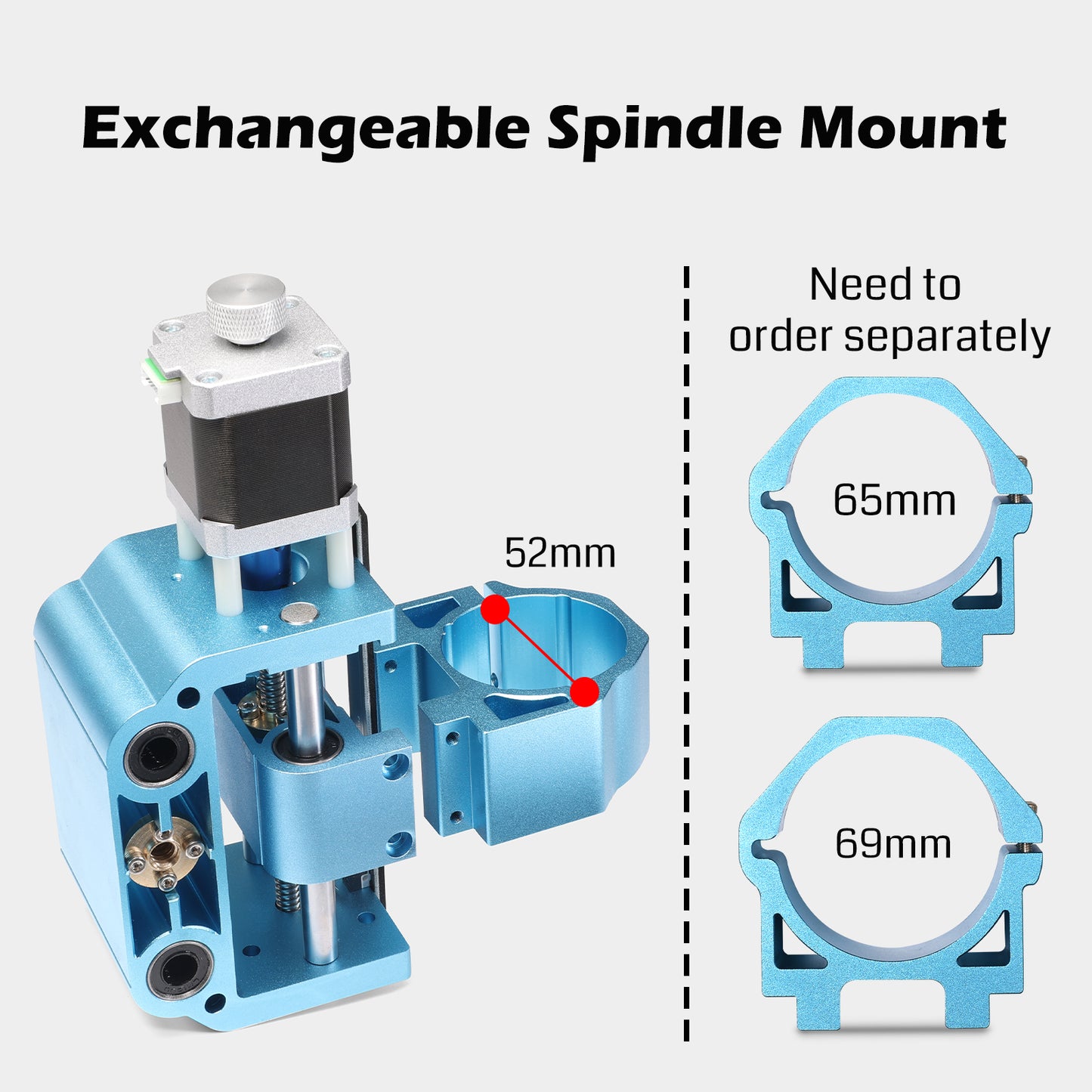 Genmitsu アルミ Z軸 スピンドルモーター マウント  300-500W スピンドルホルダー