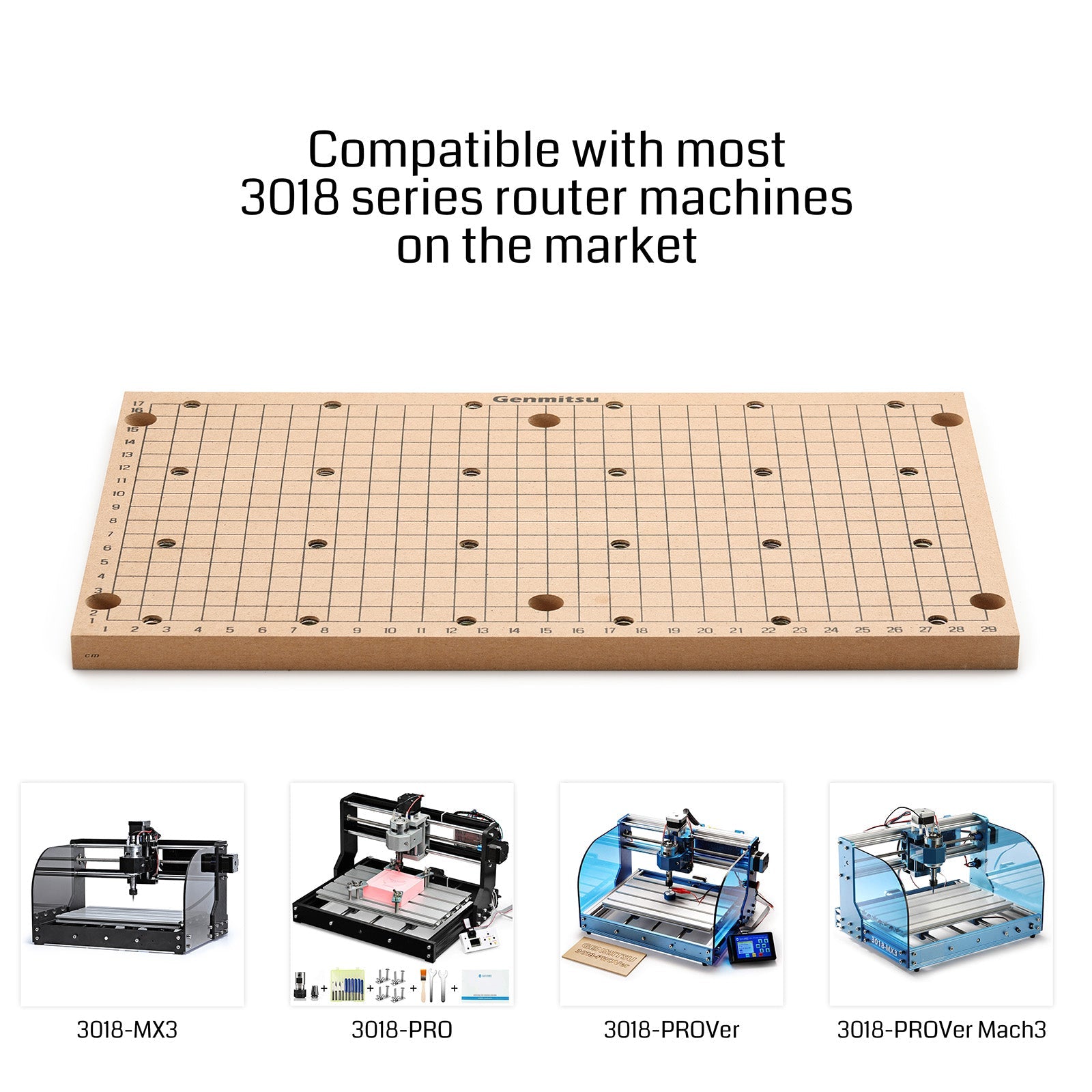 3018 CNC ルーター用 3018 MDF スポイルボード スケール グリッド
