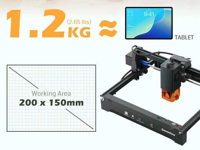 Kortekレーザー彫刻機、2.5W/5W/10W、±0.01mm高精度、IRレーザー対応、ポータブルCNCレーザー切断機
