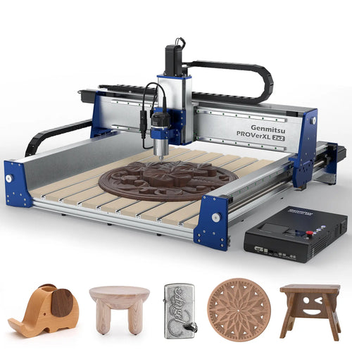 PROVerXL 2X2 CNCルーター木工機械、679x679x113mm作業エリア、クローズドループモーター、GRBL制御、710Wスピンドル、アルミフレーム、簡単な組み立て、WiFiおよびアプリサポート