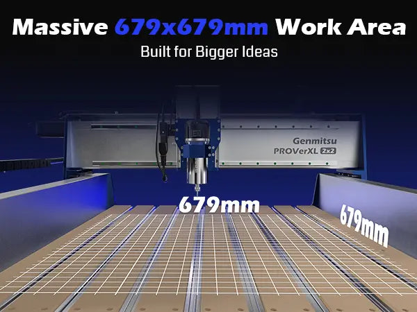PROVerXL 2X2 CNCルーター木工機械、679x679x113mm作業エリア、クローズドループモーター、GRBL制御、710Wスピンドル、アルミフレーム、簡単な組み立て、WiFiおよびアプリサポート