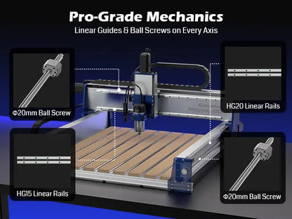 PROVerXL 2X2 CNCルーター木工機械、679x679x113mm作業エリア、クローズドループモーター、GRBL制御、710Wスピンドル、アルミフレーム、簡単な組み立て、WiFiおよびアプリサポート