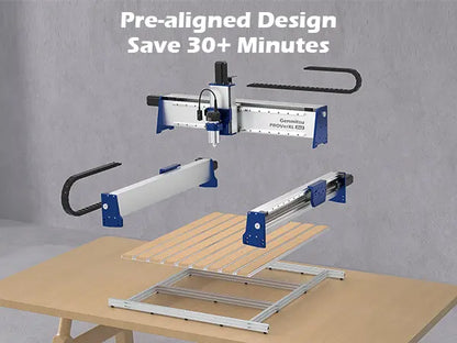 PROVerXL 2X2 CNCルーター木工機械、679x679x113mm作業エリア、クローズドループモーター、GRBL制御、710Wスピンドル、アルミフレーム、簡単な組み立て、WiFiおよびアプリサポート