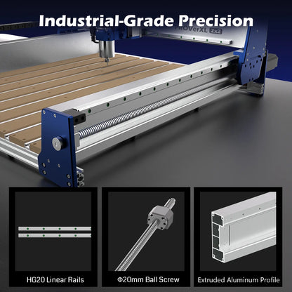 PROVerXL 2X2 CNCルーター木工機械、679x679x113mm作業エリア、クローズドループモーター、GRBL制御、710Wスピンドル、アルミフレーム、簡単な組み立て、WiFiおよびアプリサポート