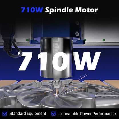 PROVerXL 2X2 CNCルーター木工機械、679x679x113mm作業エリア、クローズドループモーター、GRBL制御、710Wスピンドル、アルミフレーム、簡単な組み立て、WiFiおよびアプリサポート