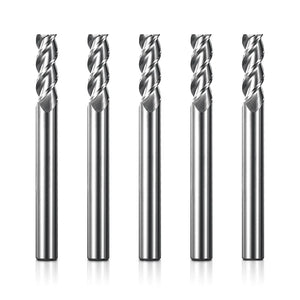 EMC05、1/4" シャンク、エンドミル CNC ルータービット、3 フルート フラットノーズ、5 個