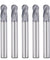 4BNC05、1/4インチシャンク、4フルートボールノーズ、全長3インチ、エンドミルCNCルータービット、TiAlNコーティングステンレススチールメタル、アルミニウム、金属、プラスチック、MDF、木材用、5個