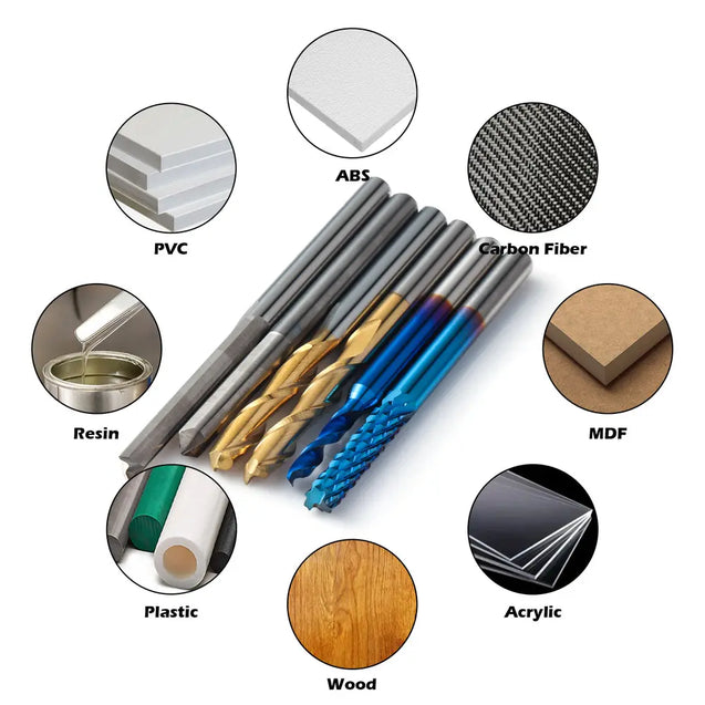 MC50A、1/8インチシャンク、タングステンカーバイドエンドミルルータービット、50個