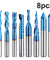 Genmitsu 8個入りエンドミル CNCルータービット、汎用CNCルータービットセット、ナノブルーコーティング加工のフライス盤用1/4インチシャンクCNCカッター、アルミニウム、金属、プラスチック、MDF、木材用ツール、MRBC08