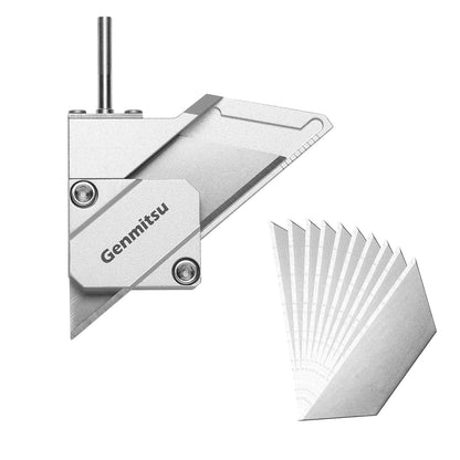 CNCルーター用 ドラッグナイフカッター、1.75mm（1/8インチ）シャンク・ダブルベアリング仕様、ビニール・段ボール・プラスチック・ゴムの精密カット用、替刃10本付属