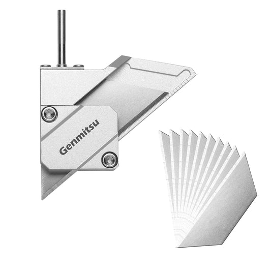 CNCルーター用 ドラッグナイフカッター、1.75mm（1/8インチ）シャンク・ダブルベアリング仕様、ビニール・段ボール・プラスチック・ゴムの精密カット用、替刃10本付属