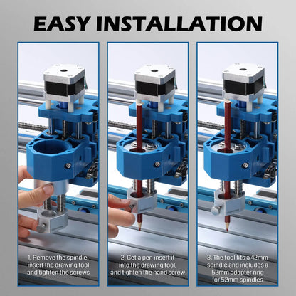 CNCドローイングロボットツール | ペンプロッター・手書きモジュール、42mm/52mmスピンドル対応