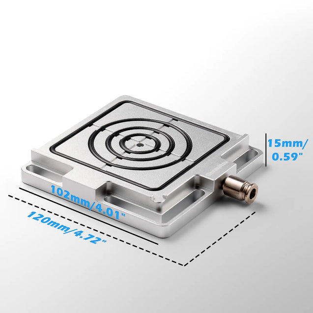 バキュームクランプポッド、アルミCNCホールドダウンキット（木工、金属、アクリル用）高精度CNCルーターアクセサリー、ミリングプロジェクト用、サイズ4.7インチ x 4インチ x 0.6インチ（120 x 102 x 15mm）