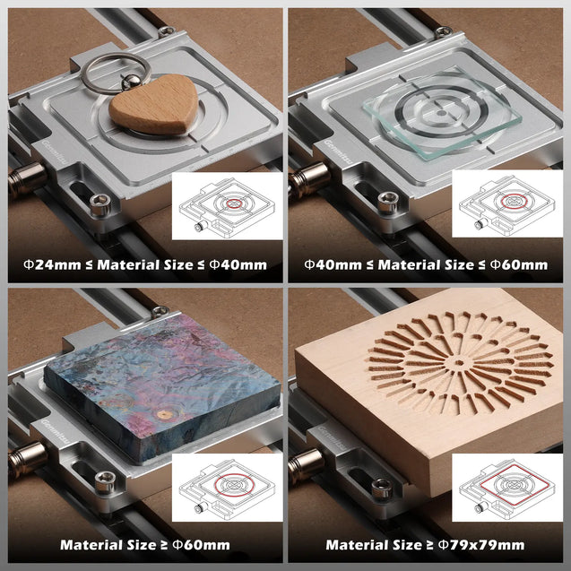 バキュームクランプポッド、アルミCNCホールドダウンキット（木工、金属、アクリル用）高精度CNCルーターアクセサリー、ミリングプロジェクト用、サイズ4.7インチ x 4インチ x 0.6インチ（120 x 102 x 15mm）