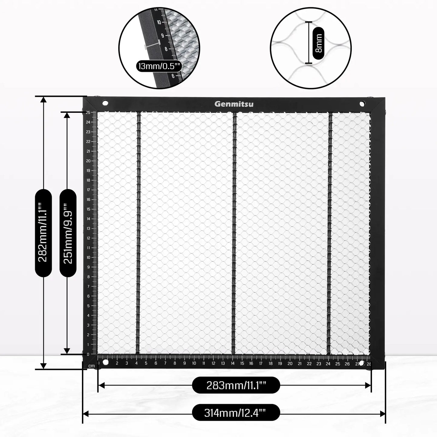 ハニカム作業台 レーザー加工機用 315 x 282 mm (12.4" x 11.1") – Kortek レーザー彫刻機・カッターに最適、迅速な放熱とデスク保護を実現するレーザー彫刻用アクセサリー