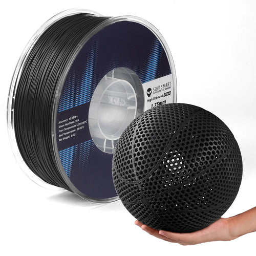 PEBA 3Dプリンター用フィラメント 1.75mm 90A 1kg - 高反発・軽量柔性素材（反発率78%）、TPUより20%軽量＆2倍高速印刷、ナイロンベースの強度、硬度調整可能