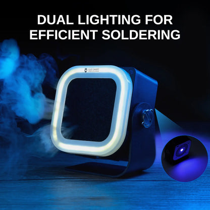 CSE01 ミニはんだ煙抽出器 3段階調整 10000RPM 活性炭フィルター内蔵 Type-C充電式 ポータブル卓上集塵機 はんだ付けおよびDIY修理用