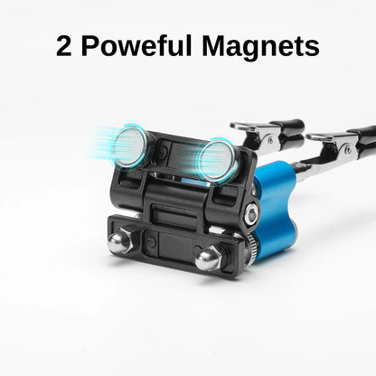 はんだ付け作業台 360°調整可能な磁気アーム、コンパクトな10x10cmスチールベース、ミニはんだステーション 磁気アシストアーム付き DIY・電子回路修理用