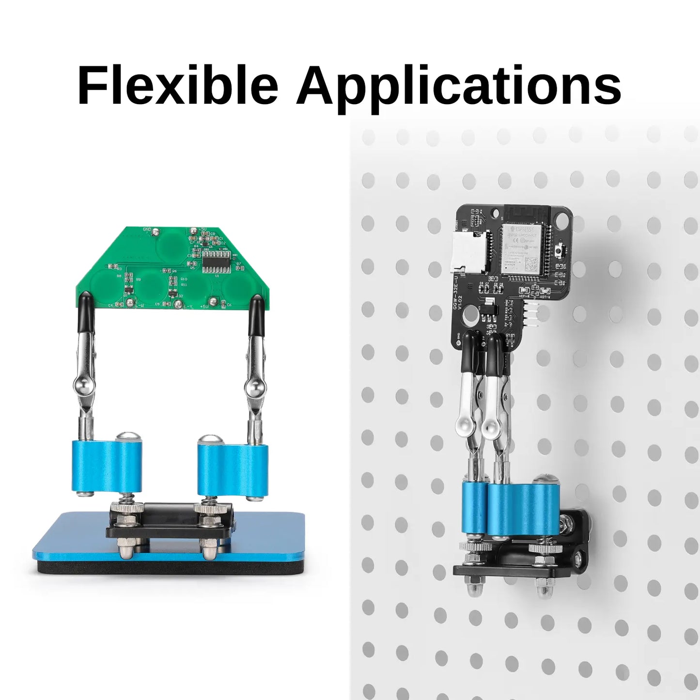 はんだ付け作業台 360°調整可能な磁気アーム、コンパクトな10x10cmスチールベース、ミニはんだステーション 磁気アシストアーム付き DIY・電子回路修理用