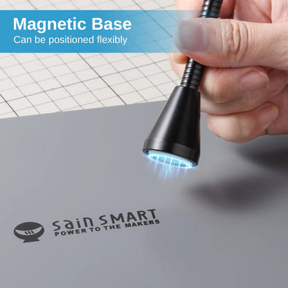 アップグレード版 磁気はんだ付け作業台、新型はんだごて＆ミニクリップホルダー、5倍拡大鏡付きLEDライト、6本のフレキシブルアーム、28.2x18cm大型ベース、DIY・電子工作用