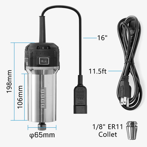 710W CNC スピンドルモータートリマールーター、直径 65mm、6 可変速度 6500-30000RPM
