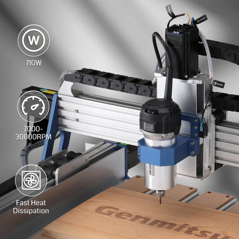 710W CNC スピンドルモータートリマールーター、直径 65mm、6 可変速度 6500-30000RPM