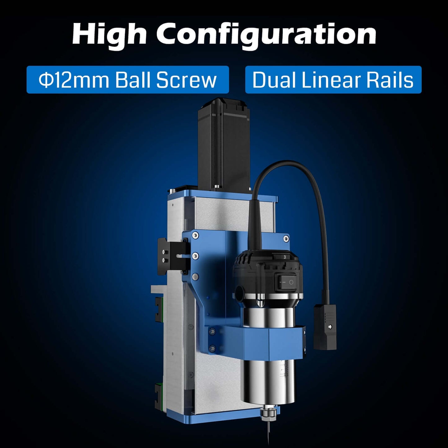 PROVerXL 4X4 CNC マシン用 Z 軸マウント アップグレード キット、NEMA23 閉ループ ステッピング モーター、コンパクト ルーターまたはトリム ルーター用 Φ65mm スピンドル モーター ホルダー、デュアル リニア レール & ボールネジ