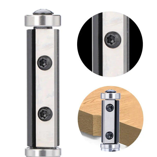 FRBE01A、1/2 インチシャンク、2-23/64 インチ切断長、上下ベアリングフラッシュカッター、交換可能な超硬インサート、木工のフラッシュトリミング用