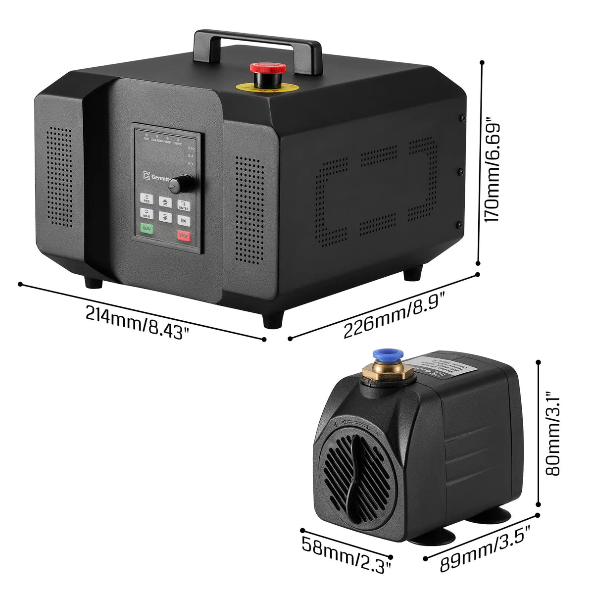 CNCスピンドルモーターキット 1.5KW/2.2KW 水冷スピンドルモーター 24000RPM ER11コレット 事前配線済みVFDインバーターボックス＆ポンプ付き - CNCルーターマシン彫刻用 4ベアリング高精度モーター