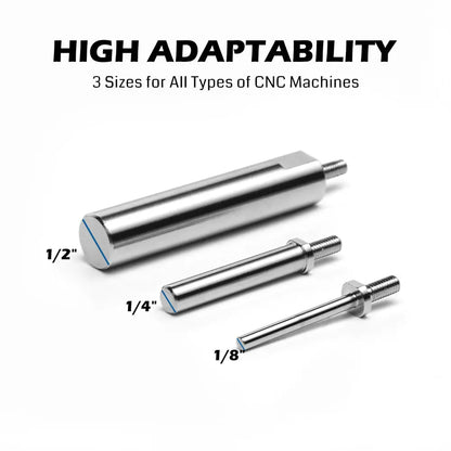 タイトル: CNC用トラミングツール | プロ仕様キャリブレーションシステム（1/2", 1/4", 1/8" シャンク、0.001mm精度インジケーター搭載）、スクエアリング、レベリング、マシン校正に最適