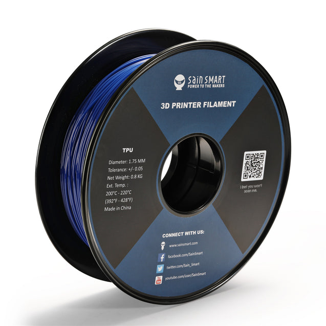 サインスマートSainSmart 3Dプリンター用 弾性樹脂 TPU フィラメント 0.8kg 1.75mm 柔軟性も耐久性も優れる新型素材 ギャラクシー・ブルー