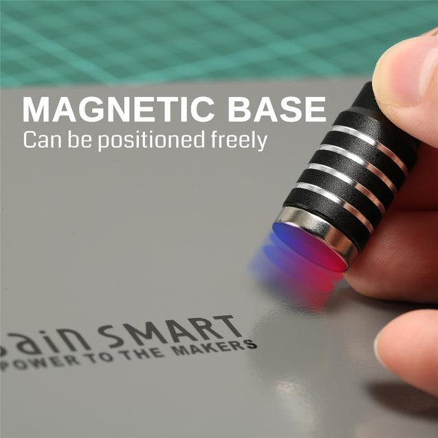 SainSmart 磁気はんだごてスタンド LED拡大鏡ライト 4磁性フレキシブルアーム 4 PCBホルダー チール製ベース付き はんだごて固定ツール、精密作業 クリップ DIY