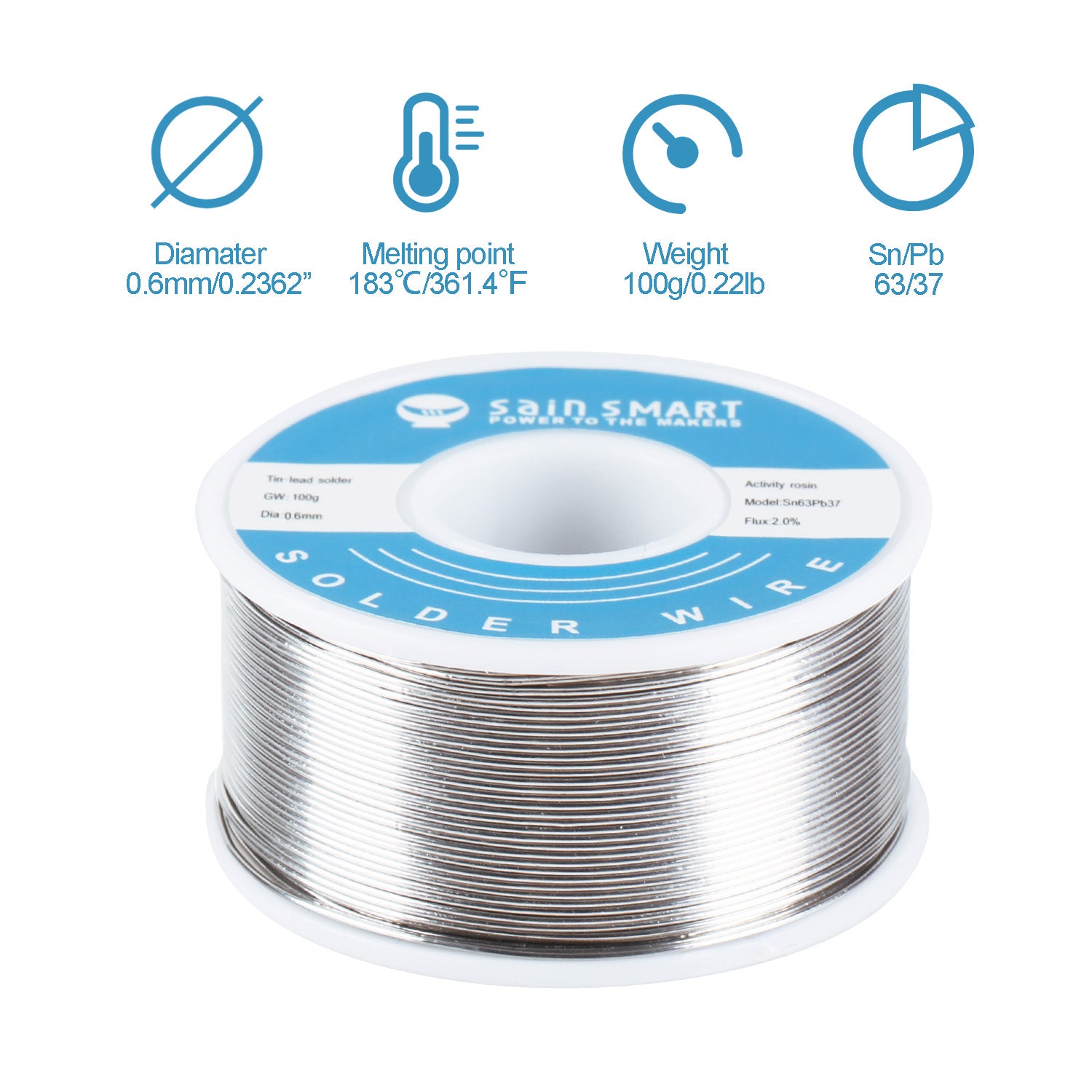 SainSmartはんだワイヤ- 0.6mm 500g -Sn63 Pb37 – SainSmart Japan