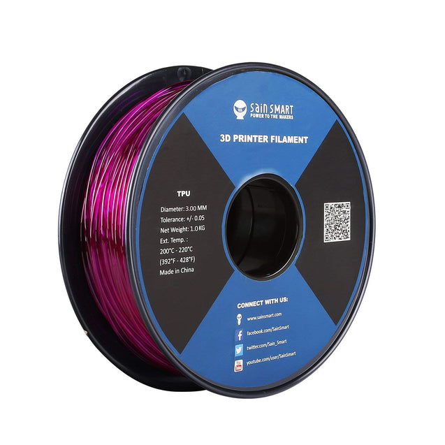 紫色、柔軟な3mm TPUフィラメント1kg / 2.2lbs