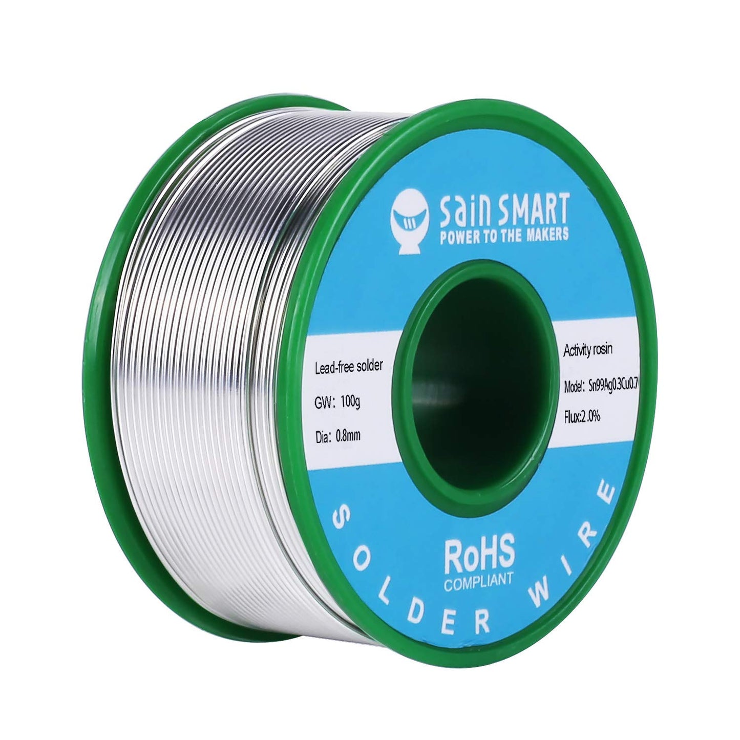SainSmart無鉛はんだワイヤ0.8mm 100g Sn99 Cu0.7 Ag0.3-01