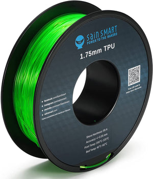 緑、柔軟なTPUフィラメント1.75mm 0.8kg / 1.76lb