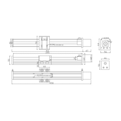 300mm travel length linear rail guide Sfu1605
