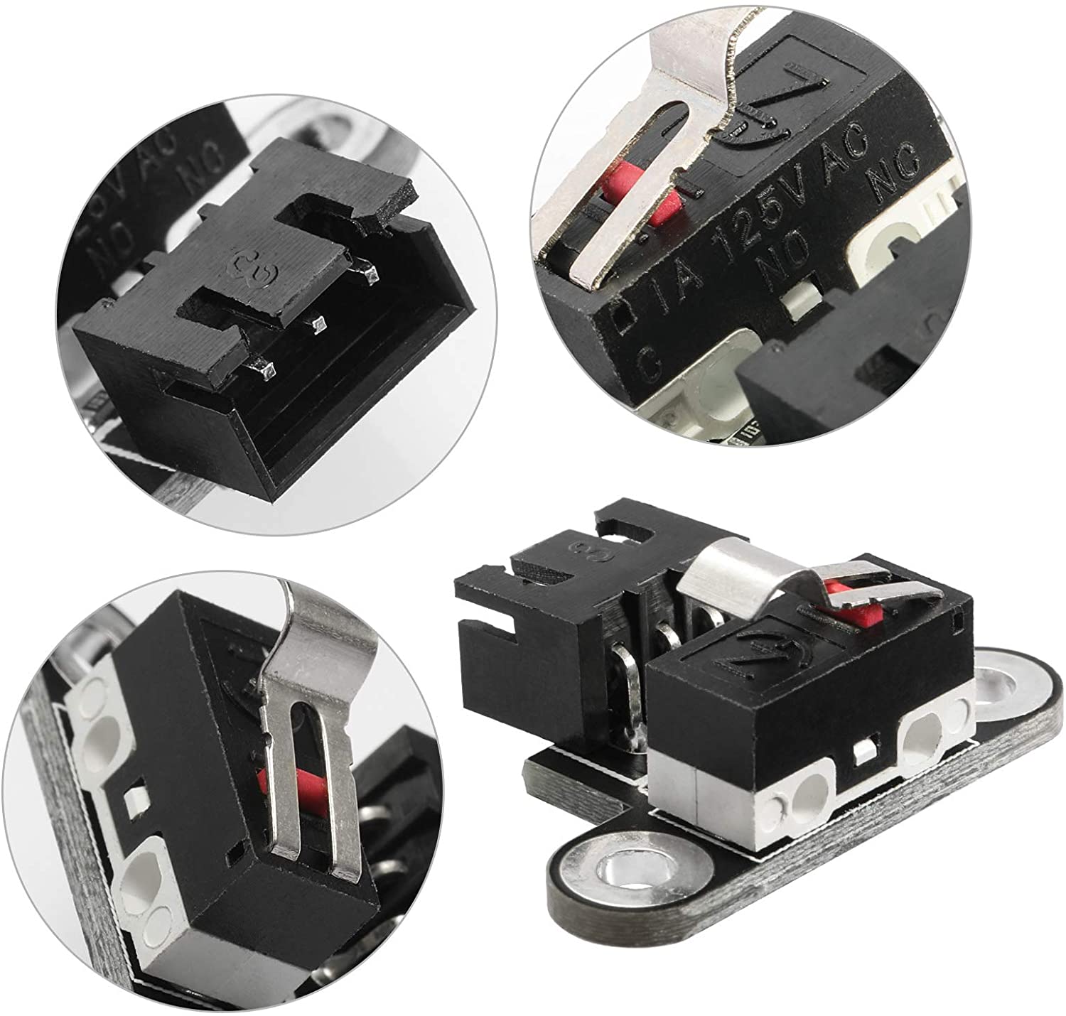 Genmitsu 6PCS マイクロ リミット スイッチ 1M 3 Pin ケーブル付き