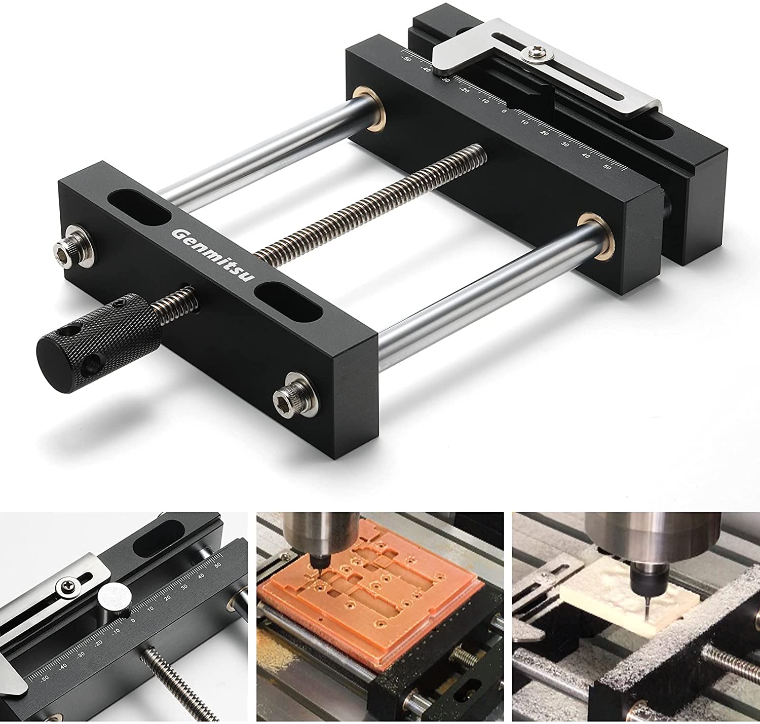 Genmitsu アルミ 万力 CNCフライス盤用 バイス、CNC ルーター