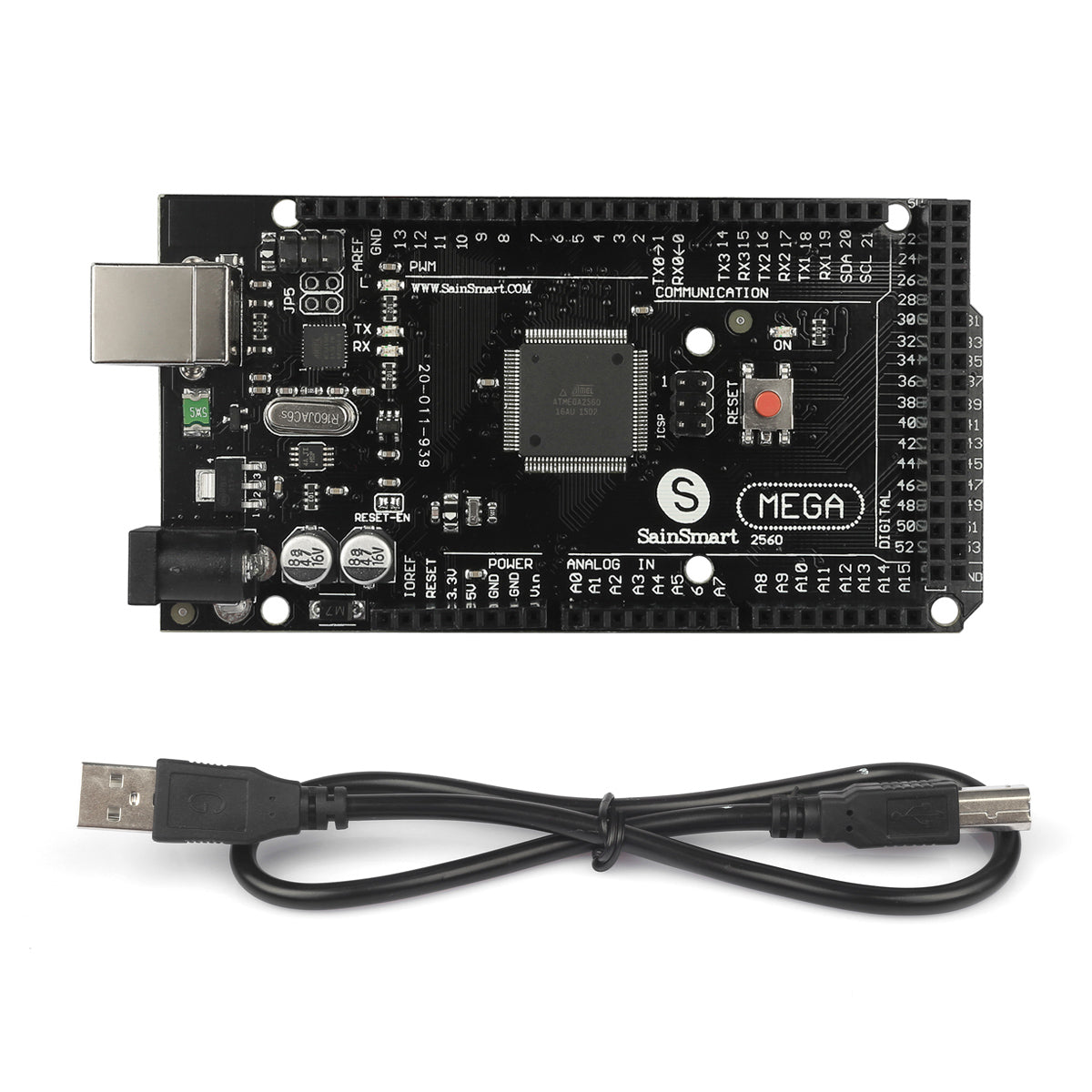Mega 2560 R3 ATmega2560-16AU、Arduino互換 – SainSmart Japan