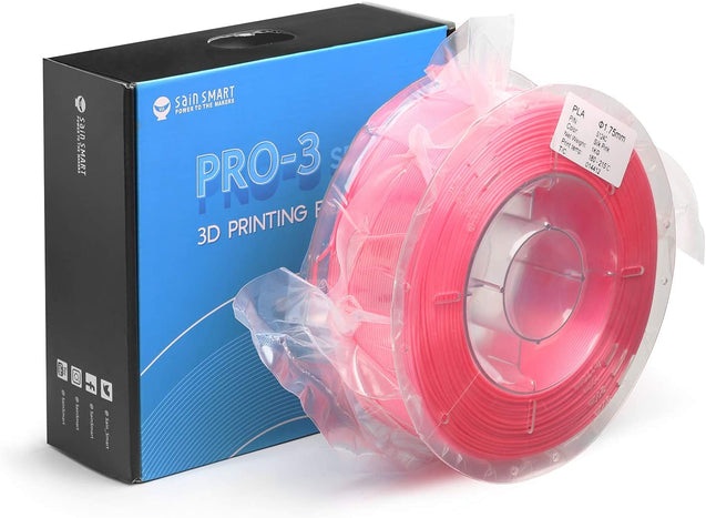 SainSmart シルク PLA フィラメント、PRO-3 糸絡み防止 1.75mm 3D プリンター フィラメント、寸法精度+/- 0.02mm、 1KG/2.2 LBS スプール、シルク ブルー (ピンク)