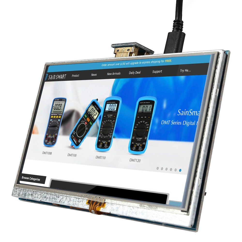 5インチ800x480 HDMI LCDタッチ•ディスプレイ、ラズベリー•パイ用-09