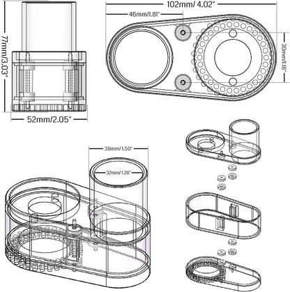 Φ42mm ABS ダストシューカバークリーナー、3018 775 スピンドルモーター用