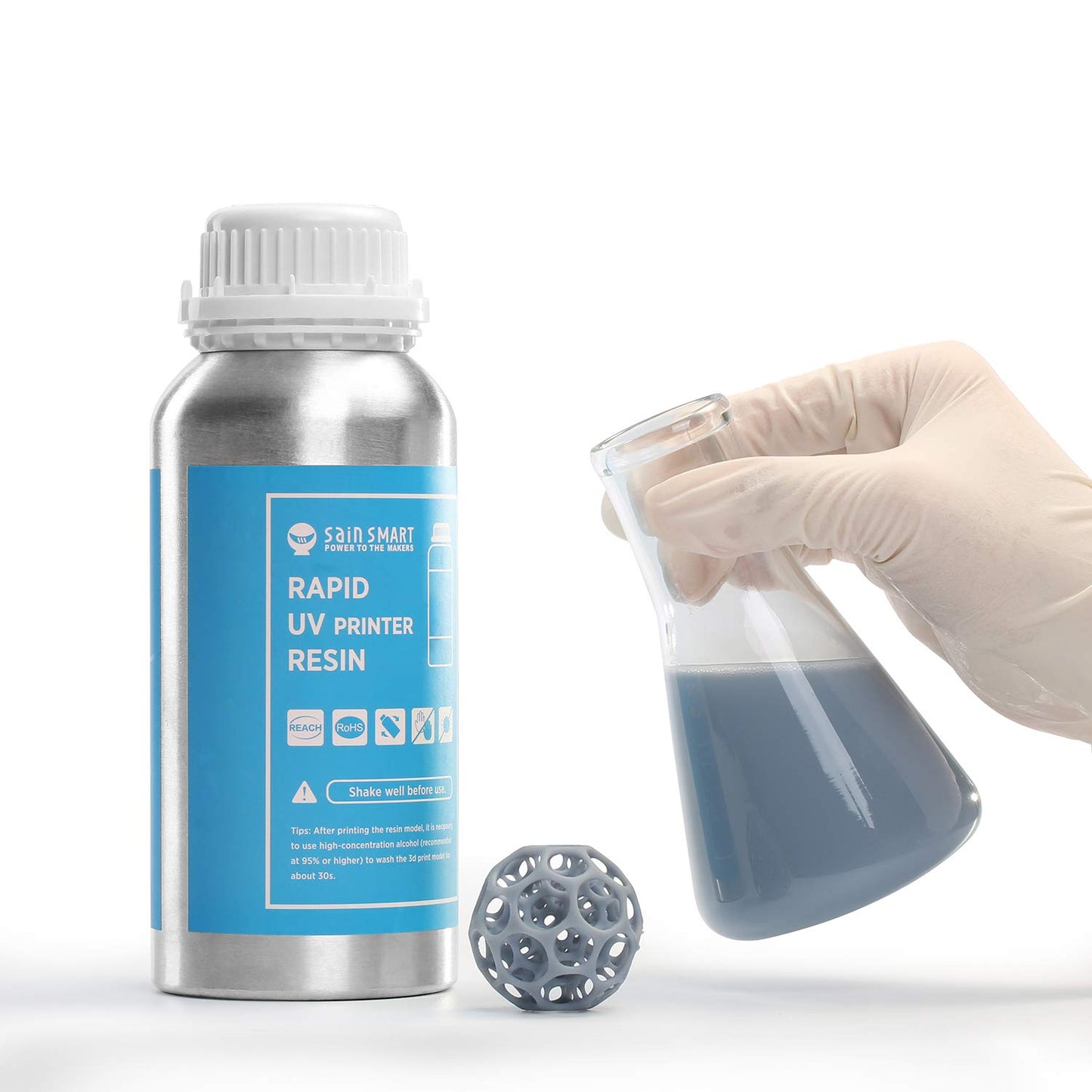 SainSmart UV 405nm 3D印刷用樹脂500ｇ、グレー、RoHS認証-06