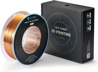 [discontinued] SainSmart シルク PLA フィラメント、PRO-3 糸絡み防止 1.75mm 3D プリンター フィラメント、寸法精度+/- 0.02mm、 1KG/2.2 LBS スプール、シルク ブルー (銅)