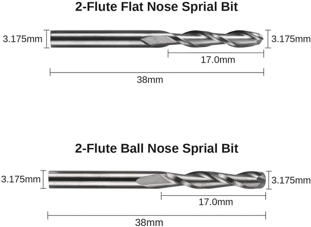 Genmitsu エンドミル 3.175mm軸 両刃 スクエアエンドミル & ボールエンドミル